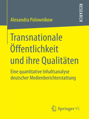 cover image of Transnationale Öffentlichkeit und ihre Qualitäten